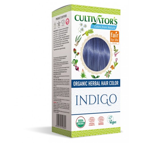 Organic Herbal Hair Color -   Indigo  100gr / Βιολογική Βαφή Μαλλιών με Χέννα -  Βιολετί 100gr