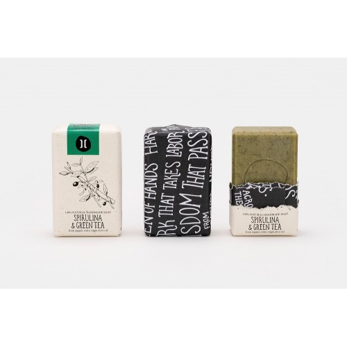 Natural Soap Spirulina and Green Tea  120gr/ Φυσικό Χειροποίητο Σαπούνι με Σπιρουλίνα και Πράσινο Τσάι 120gr