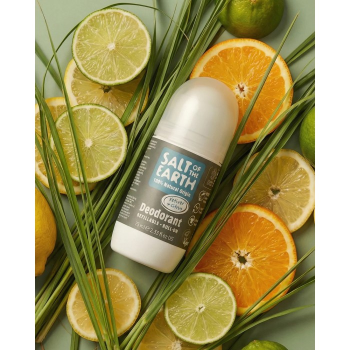 SALT OF THE EARTH Natural  Deodorant  Roll  On  Vetiver and Citrus 75ml 
