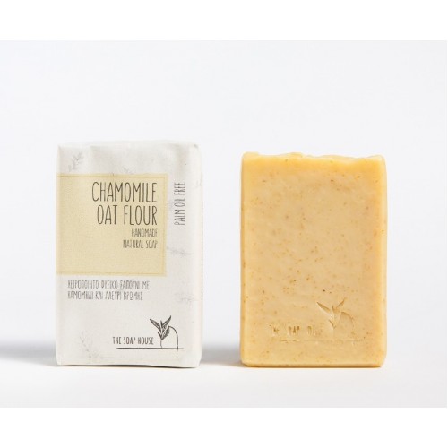 Handmade Natural Soap Chamomile Oat Flour  110gr 